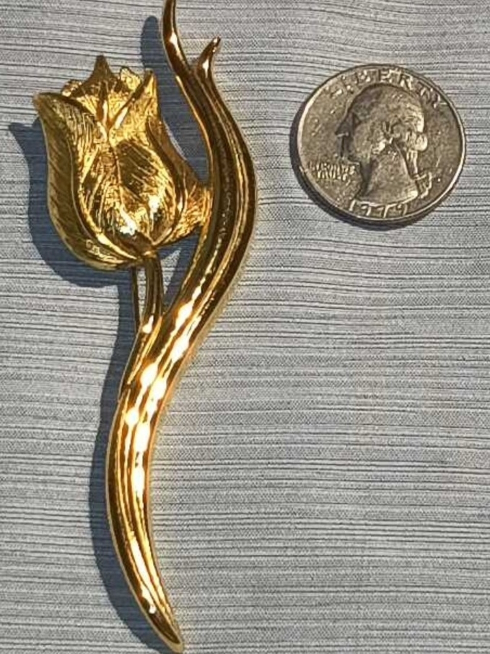 Monet Gold Tulip Brooch